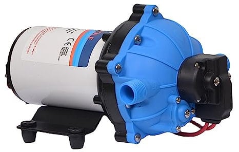 casstaly Washdown Pump RV Water Pump Filter Connector Lift Self Priming for Marine Deck, Yacht, Caravan Motorhome Boat 24V