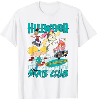 Hey Arnold Hillwood Skate Club Funny Cartoon T-Shirt