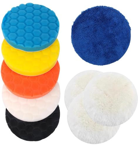 Polierschwamm, Glatt und fein, Leicht, Polierset, Polierschwamm Set, Geeignet zum Polieren oder Schleifen, zB Auto, Glas, Stein, Keramik