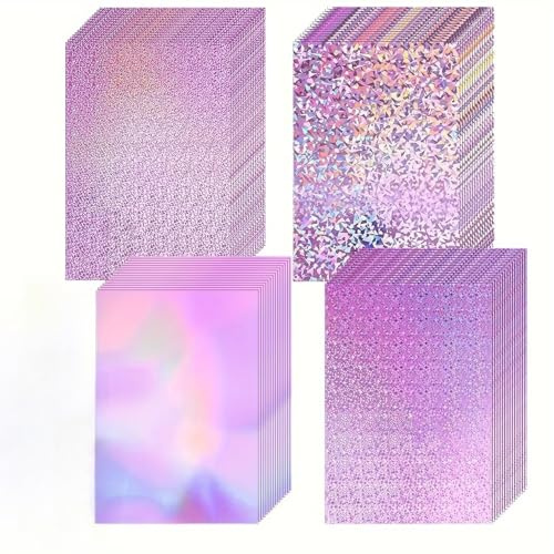 16 x A4-Blätter, violette Spiegelfolie, holografisch, Laser, funkelnder Karton, Kartenherstellung, Bastelmaterial, Basteln, Scrapbooking, Geschenkverpackung