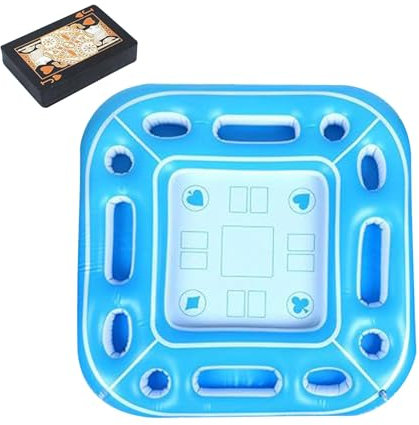 Floating Pool Games Table With Playing Cards,Hot Tub Tray Inflatable Food Drink Holder Cooler Containers For Summer P-arty Indoor Outdoor Beach