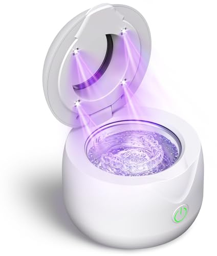 Nettoyeur Ultrason Appareil Dentaire, 45000Hz Appareil à Ultrasons UV avec cuve Dentaire 200 ML, Nettoyeur Ultrasonique pour Bijoux, Attaches Dentaires, Prothèses Dentaires