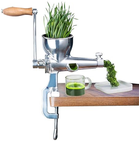 Wheatgrass Juicer Stainless Steel Manual Hand Crank Fruit Vegetable Extractor for Celery Kale Spinach Pomegranate Portable Juicer