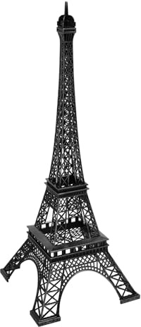 TIKODIDA Kleiner Metallfigur Eiffelturm 25cm Schwarz Miniatur Dekoration für Zuhause Büro Regal Vielseitige Eiffelturm Statue aus Langlebiger Metalllegierung Party und Wohnaccessoire