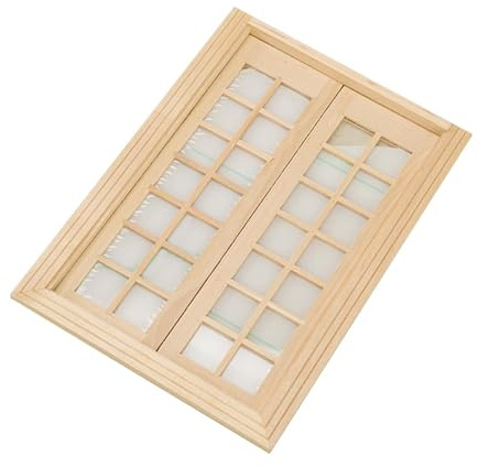 LIXSAZSE Ventana en Miniatura a Escala 112, Modelo de Ventana pequeña de para Madera, artesanía Exquisita de para Madera, decoración Realista, casa de