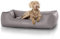 Knuffelwuff Hundebett Kunstleder Hundekorb Hundesofa Hundekissen Hundekörbchen waschbar Milan, XXXL grosse Hunde 155 x 105cm, grau
