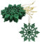 Christmas Concepts® Pack of 12-10cm Glitter Snowflake Hanging Decorations - Christmas Decorations (Green)
