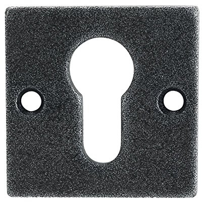 Zylinderrosette eckig PZ , - HALL u. SÖLL, 52x52 mm, verz schwarz passiv