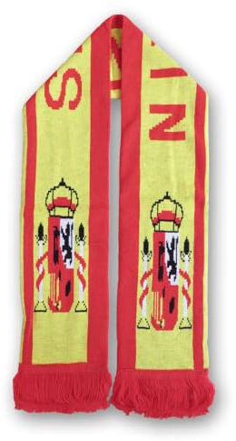 Sonia Originelli Fanartikel schöner Fan-Strickschal mit Fransen WM EM Fussball, Farbe: Spanien