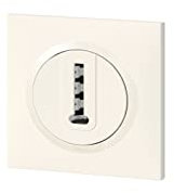 Legrand 600768 Prise téléphone en T dooxie one livré avec plaque carrée blanche et griffes