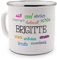 printplanet Emaille-Tasse mit Namen Brigitte - Metallbecher mit Design Positive Eigenschaften - Nostalgie-Becher, Camping-Tasse, Blechtasse, Farbe Silber