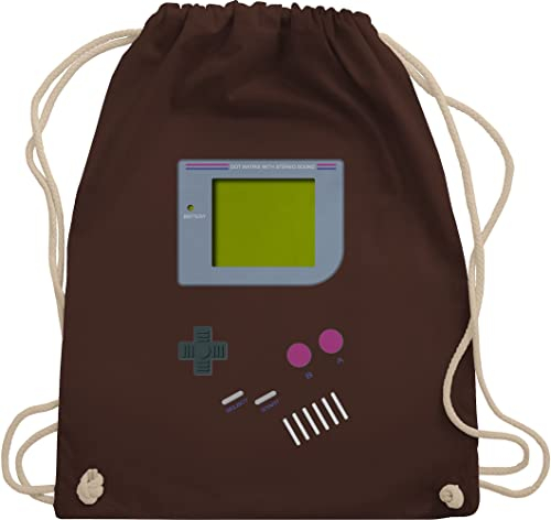 Turnbeutel Rucksack - Gameboy | Nerds - Unisize - Braun - 90er outfit karneval lustiges 90iger party fasching spielekonsole und fasnacht zocker gamer für nerdgeschenk und. 90 er jahre sachen