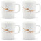 Coffeezone 12 oz Matte Ceramic Marble Tea Coffee Mugs Luxury Gold Inlay (White, 4 Mugs Gold Marble)