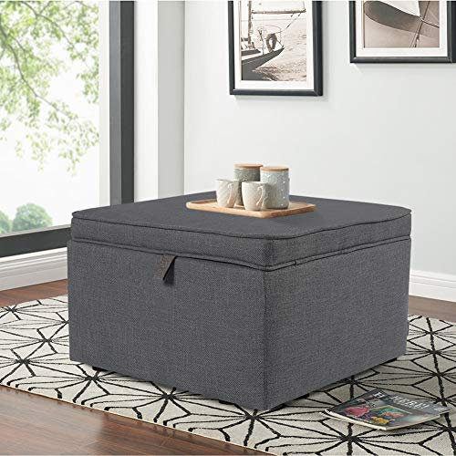 Warmiehomy Indoor Square Footstool Pouffe Storage Box Ottaman Large Capacity Living Room Bedroom Furniture 60 * 60 * 38CM