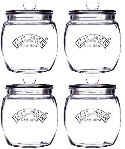 Kilner Preserving Push Top Curve Jar 2.0 Litre Clear/Transparent (Pack of 4)