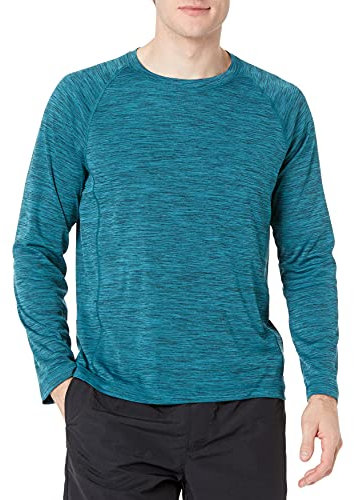 Amazon Essentials Men's Long-Sleeve Quick-Dry Swim T-Shirt, Teal Blue, XXL