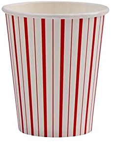 Lot de 8 tasses à rayures rouges - Tasses rayées rouges - Tasses rayées - Tasses rayées rouges et blanches