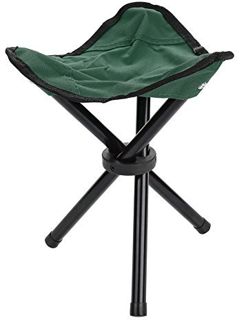 Camping Stool Tripod, Portable Compact Lightweight 3-legged Folding Stool Capacity 220lbs Comfort Tall Slacker Chair Folding Chair for Outdoor Camping Hunting Hiking Fishing Picnic Bbq Travel(S-Green)
