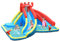 COSTWAY Aufblasbare Wasserrutsche Krebs, Hüpfburg Wasserpark mit Kletterwand, Planschbecken & Wasserkanone, inklusive Tragetasche, Reparaturset, Heringe, Schlauch (ohne Gebläse) 500x400x250cm