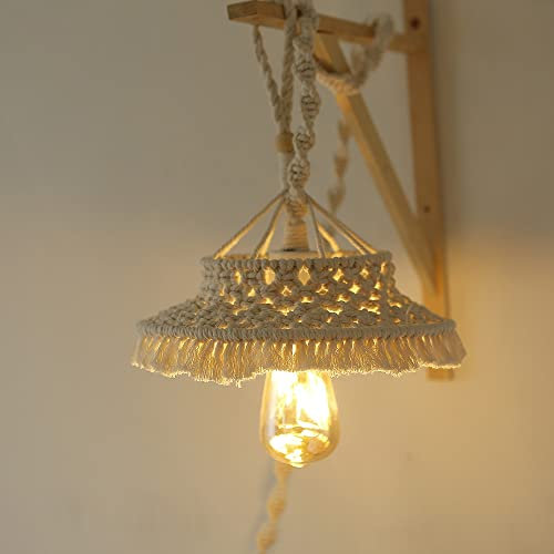 Dasing Makramee Lampenschirm Boho HäNgende Pendelleuchte Abdeckung Modernes BüRo Schlafzimmer Wohnzimmer Kinderzimmer BöHmische Haus Dekoration