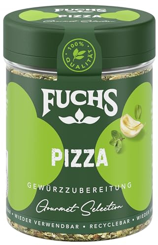 Fuchs Gourmet Selection Mediterran – Pizza Gewürzzubereitung, nachfüllbares Pizzagewürz, Gewürzmischung mit italienischen Kräutern, ideal für Bruschetta, vegan, 30 g