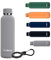 Exllena Insulated Water Bottles 500ml with Clip, Double Wall Vacuum Drinks Bottle Keeps Drinks Cold 24 Hrs/Hot 12 Hrs, Stainless Steel Water Bottle BPA Free (Grey)