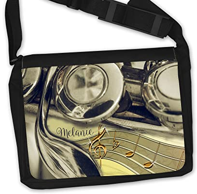 DRUC KLAUS Personalisierte Notentasche Querflöte Vintage – Praktische Umhängetasche für Noten und Zubehör mit clever gestalteter Innenausstattung