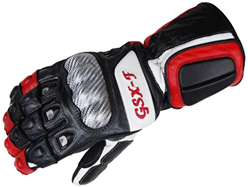Bangla Herren Motorrad Handschuh Motorradhandschuhe Leder Suzuki GSXF rot M