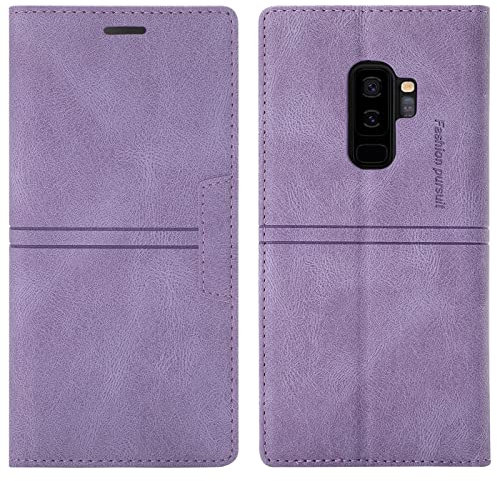 OKZone Kompatibel mit Samsung Galaxy S9 Hülle, Handyhülle Samsung S9 Wallet PU Leder Kartenfach Magnet Klappbar Schutzhülle Samsung S9 Hülle Flip Case Cover Stoßfest Klapphülle Etui (Lila)