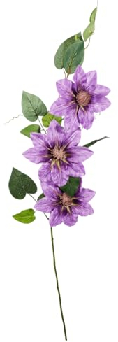 Deco Woerner Lila Clematis-Kunstzweig 18 x 60 cm lang künstliche Blütenzweige