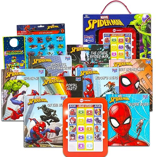 Marvel Spiderman-Me-Reader, 8 Buch-Bücher – Marvel Avengers-Bücher für Kleinkinder, Kinder mit Spiderman, Hulk und mehr mit Aufklebern | Marvel Lernspielzeug
