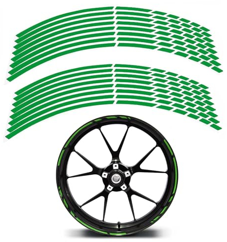 Felgenaufkleber,Reflective Wheel Felgen streifen Aufkleber,Felgenrandaufkleber Komplettset,Felgenrandaufkleber Felgenband,Motorrad Fahrrad Auto Blau Motorradaufkleber Komplettset,Grün
