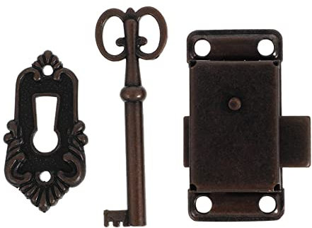 DOITOOL 2 Sätze Antikes Schloss Türschloss Mit Schlüssel Antike Schublade Schl?sser Kleiderschrank Schloss Schrankschl?sser Altes Schlüsselschloss Schrankschloss Retro-tür Einfach Eisen
