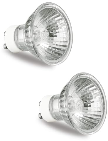 GODONLIF GU10 Halogen Bulb 120V 50W Halogen Light Bulbs for Candle Warmer Lamp, GU10+C, MR16 with Glass Cover, 2700K Warm White, Dimmable, Pack of 2