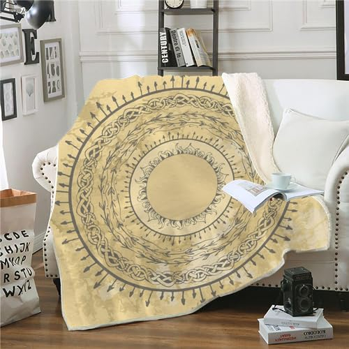 WIKINGER Kuscheldecke Sherpa Decke 100x130 cm Mikrofaser Super Weich und Warme Winter Blanket 3D Viking Wohndecke Kinder Fleecedecke Flauschige Sofadecke für Sofaüberwurf Tagesdecke
