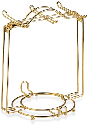 Sweejar Foldable Tea Cups Display Stand, Holds 6 Cups and 6 Saucers Stainless Steel Wire Rack Display Mug Holder Espresso Cups Holder, D005Z