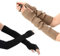 EUPSIIU 2 Paia di Guanti Senza Dita Donna Guanti, Invernali Guanti Termici Guanti Senza dita Lavorati a Maglia Scaldini Mittens, Senza Dita Guanti Caldi Elastico (Taglia unica, Nero, Kaki)