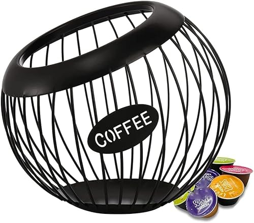 Callstick Support pour étagère à café, organiseur de tasses et d'expresso avec grande capacité, panier de rangement pour capsules en métal