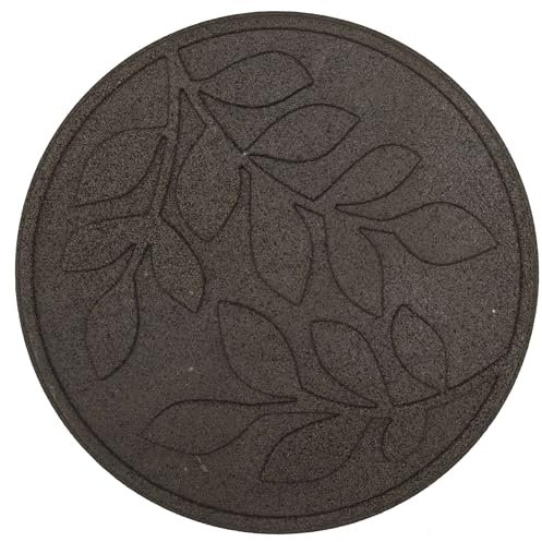 Nicoman Leaf Lot de 4 marchepieds de Jardin en Caoutchouc recyclé résistants et résistants (Terre, diamètre 46 cm, Lot de 4)