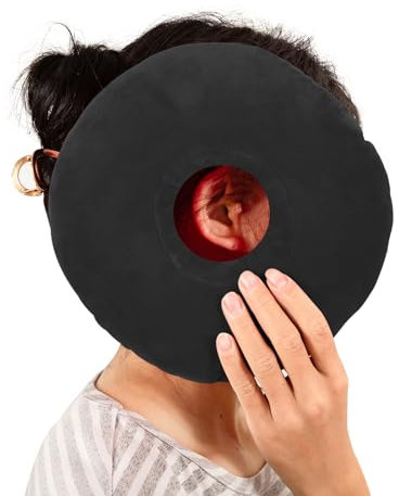 UKTYUAS Piercing Kissen mit Loch,Für Ohr gegen Ohrenschmerzen,Donut Kissen,Ohrkissen,Sleepingring für Seitenschläfer zur Schmerzlinderung, Kissen, Ohrenkissen (Schwarz)