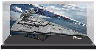 SONNIES Acryl-Vitrine für Lego 75252 Sternenzerstörer, staubdichte Box, Aufbewahrungsbox, transparente Box, Displaybox, kompatibel mit Lego 75252 (nur Hülle, kein Modell)