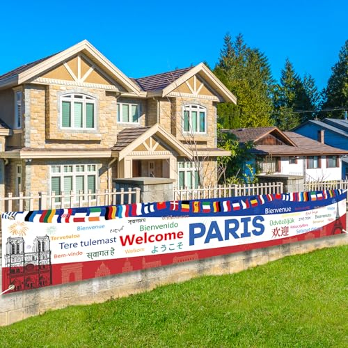LOHAME Weltflaggen Banner 300 x 50cm Spiele Paris Spiele Dekoration Weltflaggen für Dekoration Sommerspiele Große Eröffnung Bar Restaurant Sportfeste