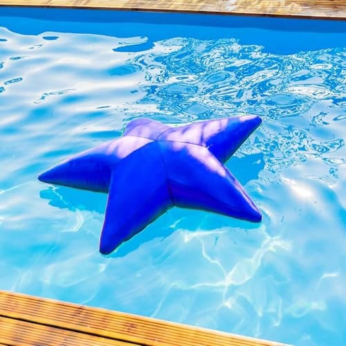 LIVEDECO - Pouf Piscine, Étoile de Mer Bleu, Flottant Pool BiG52