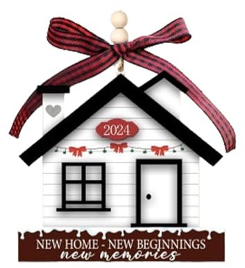 Weihnachtsdekoration für das Haus, unsere erste Dekoration für das Haus, Weihnachtsornament des neuen Hauses 2024, Weihnachtsdekoration aus für das erste Haus, Anhänger für Haus