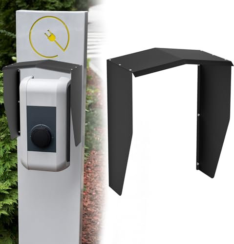 Froadp Wallbox Wetterschutz, Schutzdach für Ladegeräte, Regenschutz und Sonnenschutz, Wetterfeste Abdeckung für E-Auto Ladestation, Schwarz, 40x25x45,5 cm