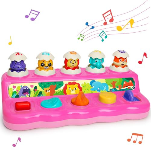 Yerloa Montessori Toys for 1 2 Year Old Girls Birthday Gifts for Toddlers Toys 1-2 Year Old Baby Toys 12-18 Months Educational Pop Up Toy Cause and Effect Toy for Babies 12 18 Month Old 1 Year