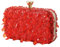 Jamron Donna Glitterata Cristallo Paillettes Pochette con Perline Borsa da Sera SN071291 Rosso