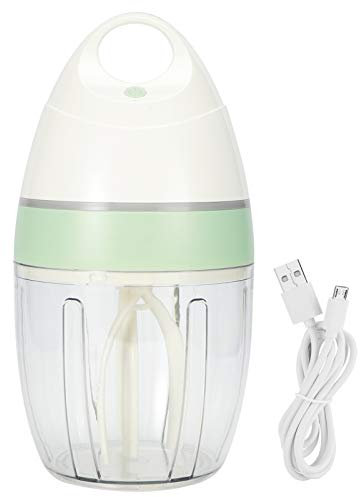 Mezcladora de mano eléctrica con 4 palitos de batalla de 32db contenedor de 900 ml USB recargable para hornear la mezcla de pastel de helado incluye contenedor 40s Mezcla rápida