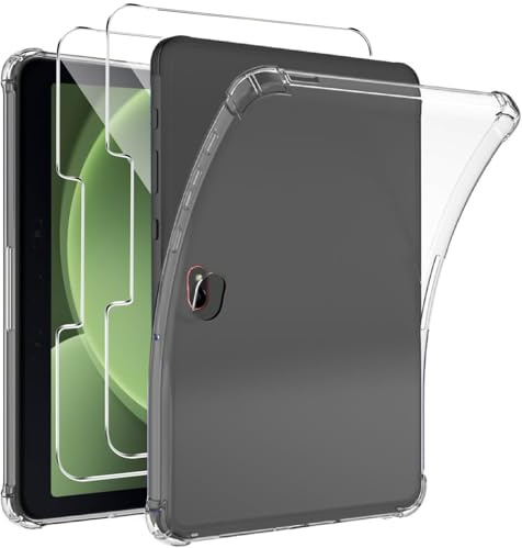 KUSINHOKA Coque pour Samsung Galaxy Tab Active 5 Pro + [2 Pièces] Verre Trempé, Souple Silicone Protection Étui, [Antichoc], [Anti-Rayures], Ultra Mince Transparente Housse Case pour Tab Active 5 Pro