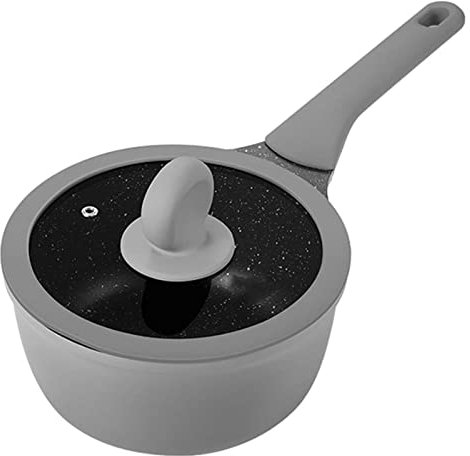 CQIKRWGWS Wok-Kochtopf, Milchtopf, 18 cm, antihaftbeschichtet, Kleiner Suppentopf, Weizenreis, Steintopf, Kochtopf, ergonomische Bratpfanne mit einem Griff